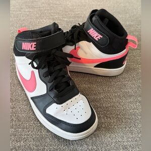 Nike Kids' Black, White, and Pink High-Top Sneakers